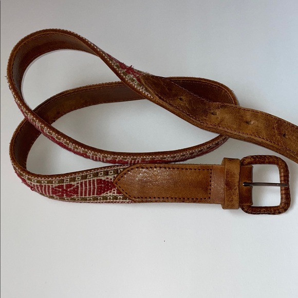Vintage Style Embroidered leather belt.  34” - Picture 4 of 7